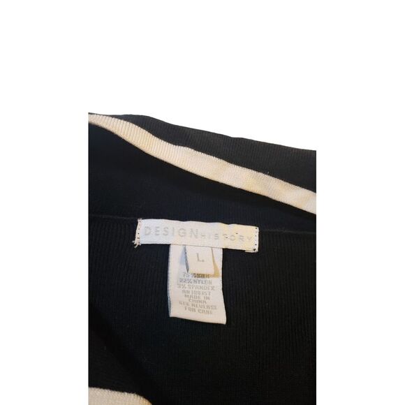 Vintage DESIGN HISTORY Black SILK Blend Knit Collared Cardigan Sweater Jacket‎ L - Picture 14 of 15